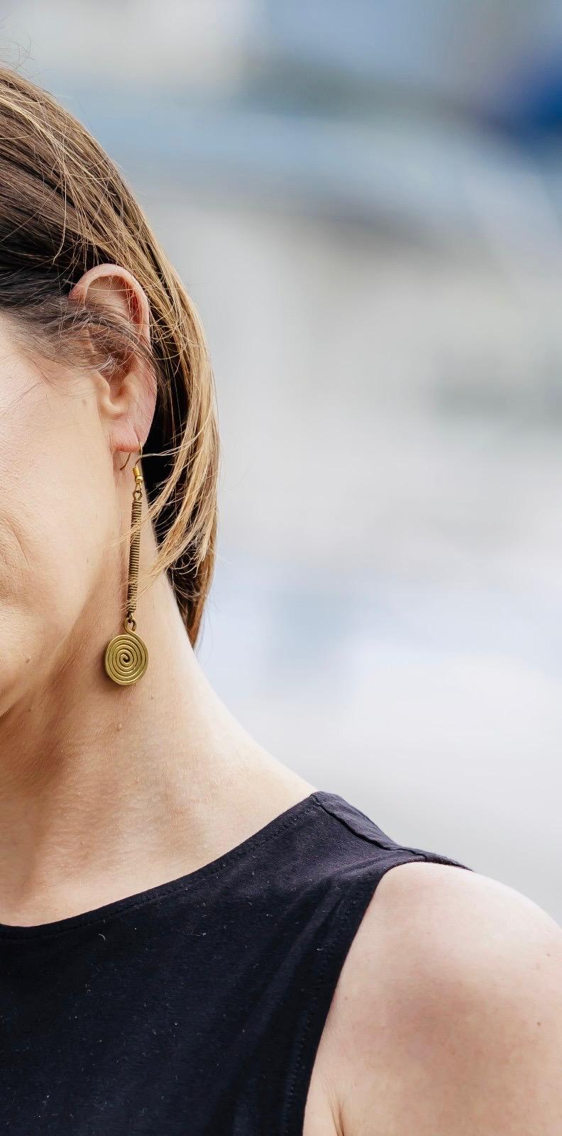 Earrings Brass - Spiral