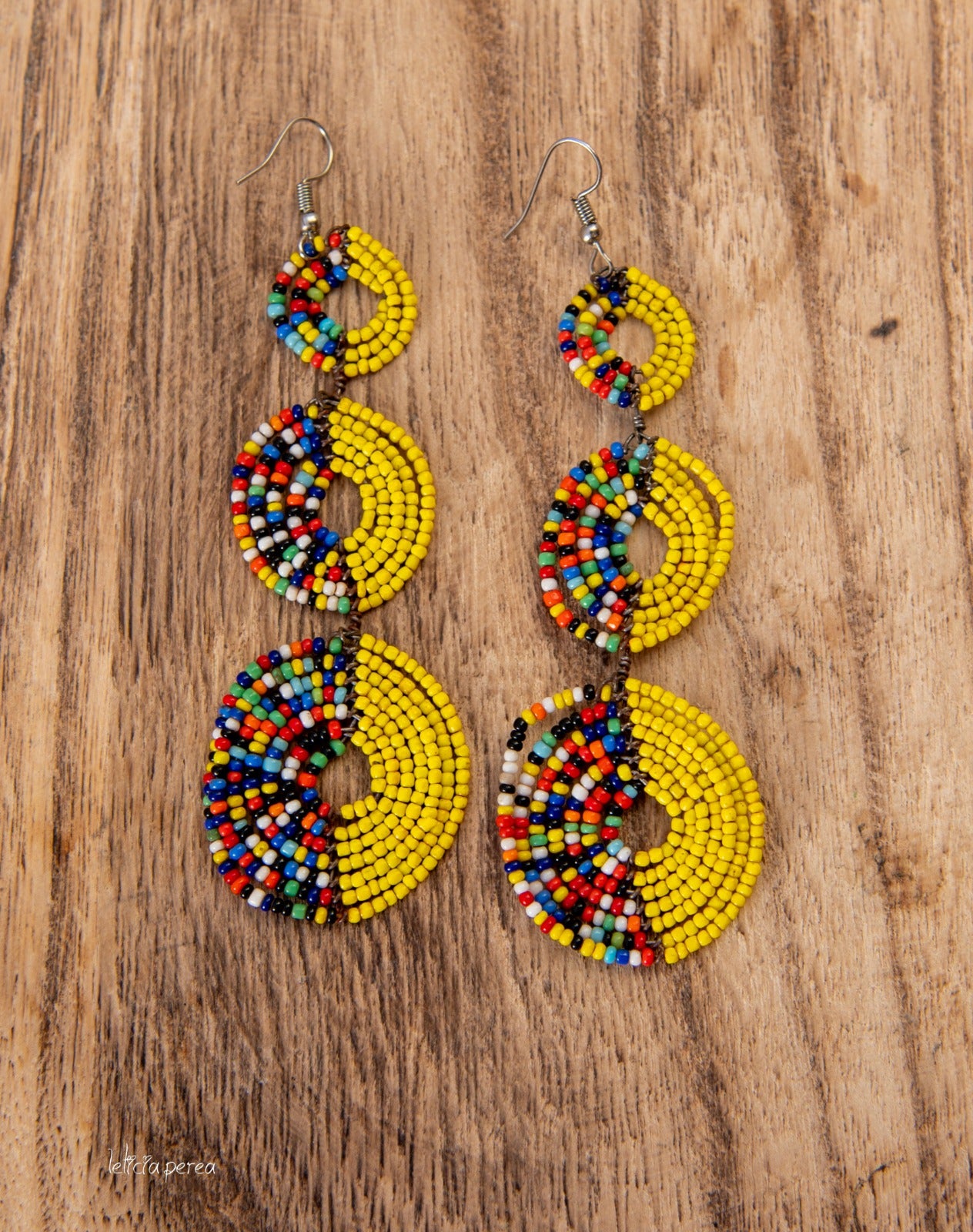 Earrings Beaded - Yellow