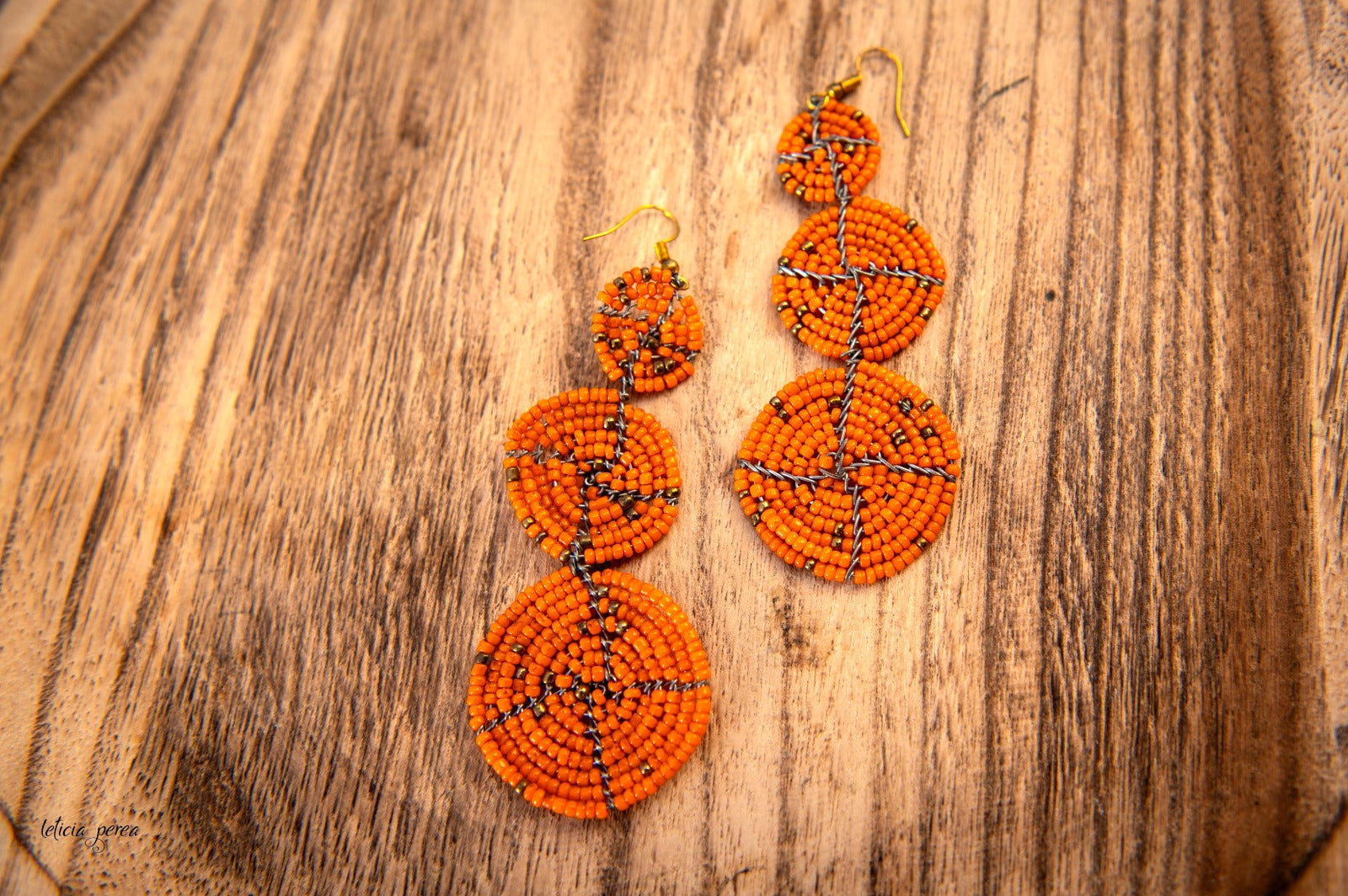 Earrings Beaded - Orange