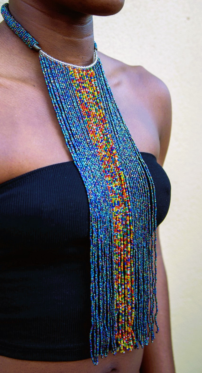 Bead Necklace - Blue & Multi